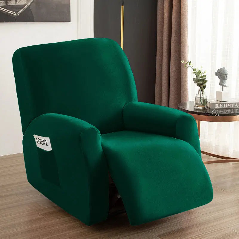 Housse Canapé Velours Élastique FOXVEL Dark green-Chivas Regal single seat