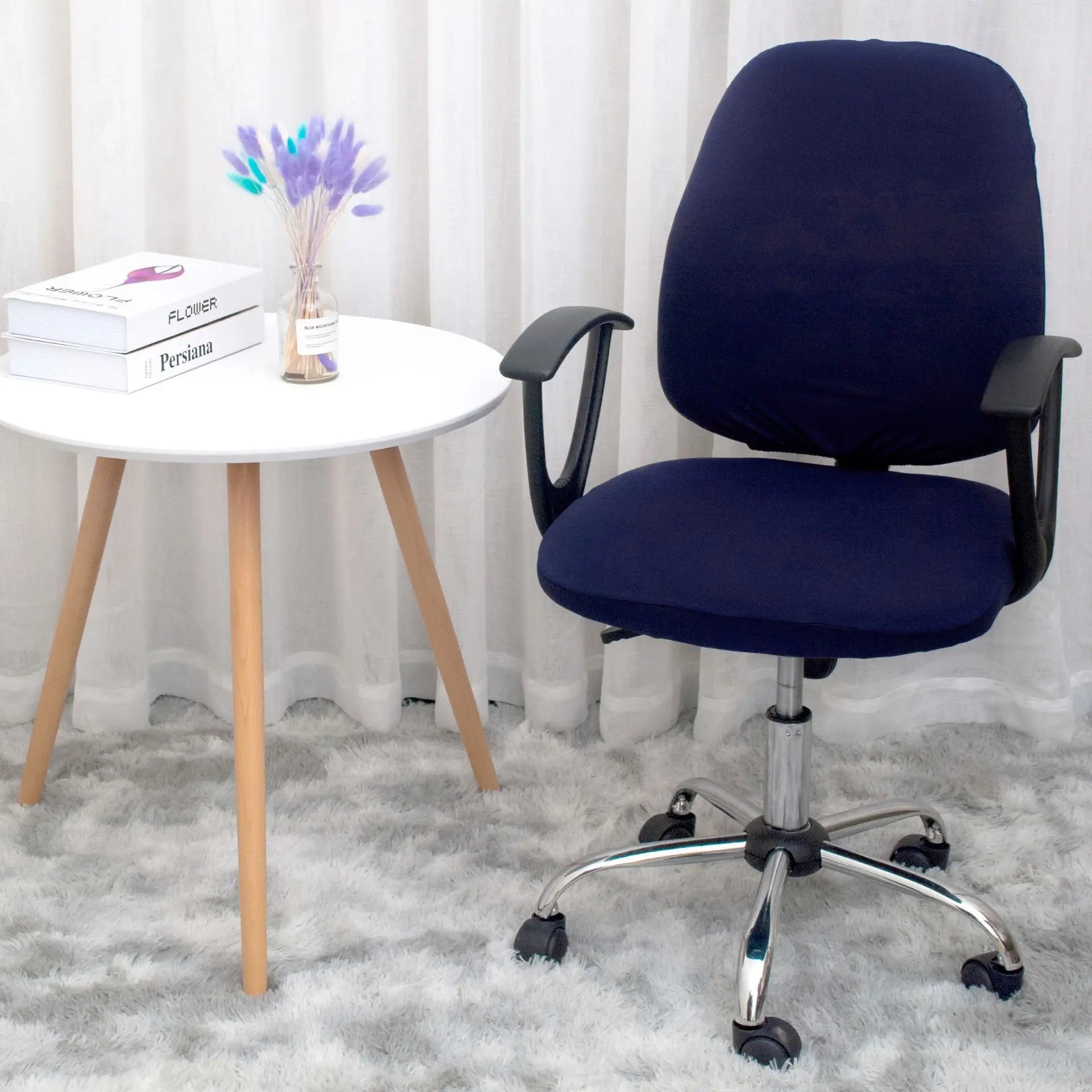 Housse Chaise Élastique ASTRON Navy Blue-Free Size