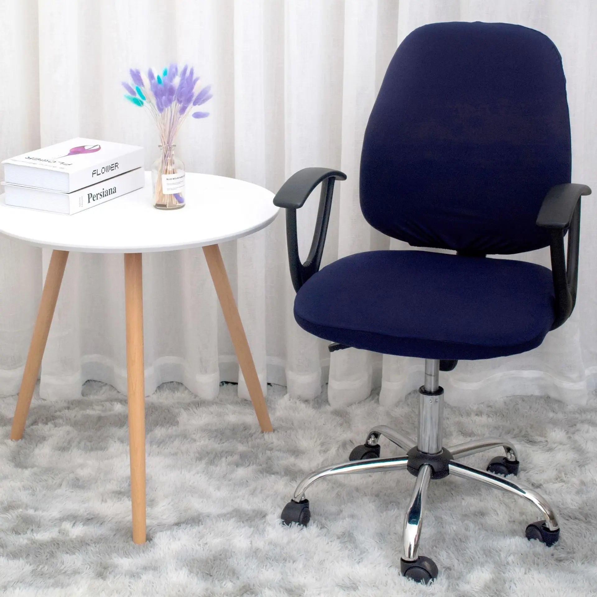 Housse Chaise Élastique RESTYLE Navy Blue-Free Size