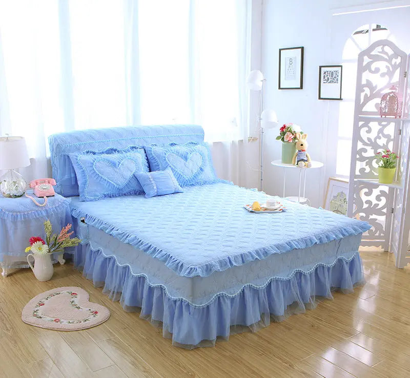 Housse De Matelas Antidérapante POLI 梦 Blue-150x 200cm-Bed skirt