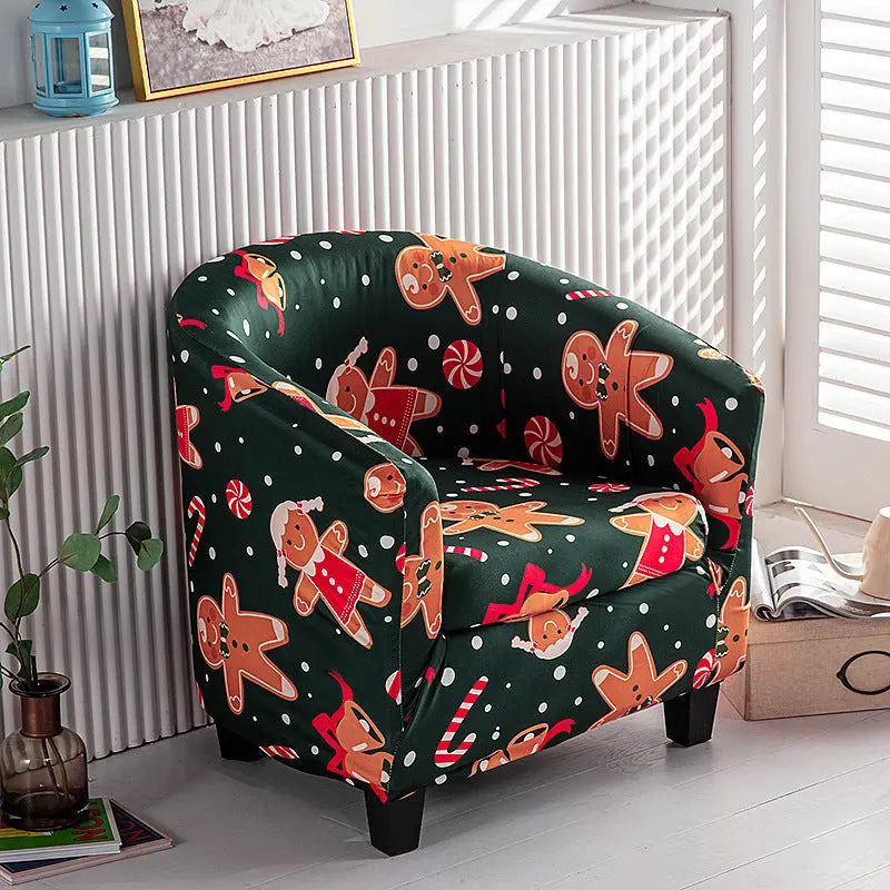 Housse Fauteuil Noël FestiveSNOW Christmas Gift-Single layer sofa cover