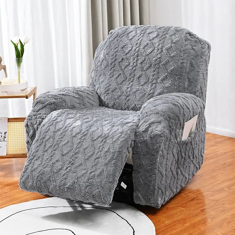 Housse Fauteuil Relax Moderne ALINE Light Gray-Single 1 Set Extra Large