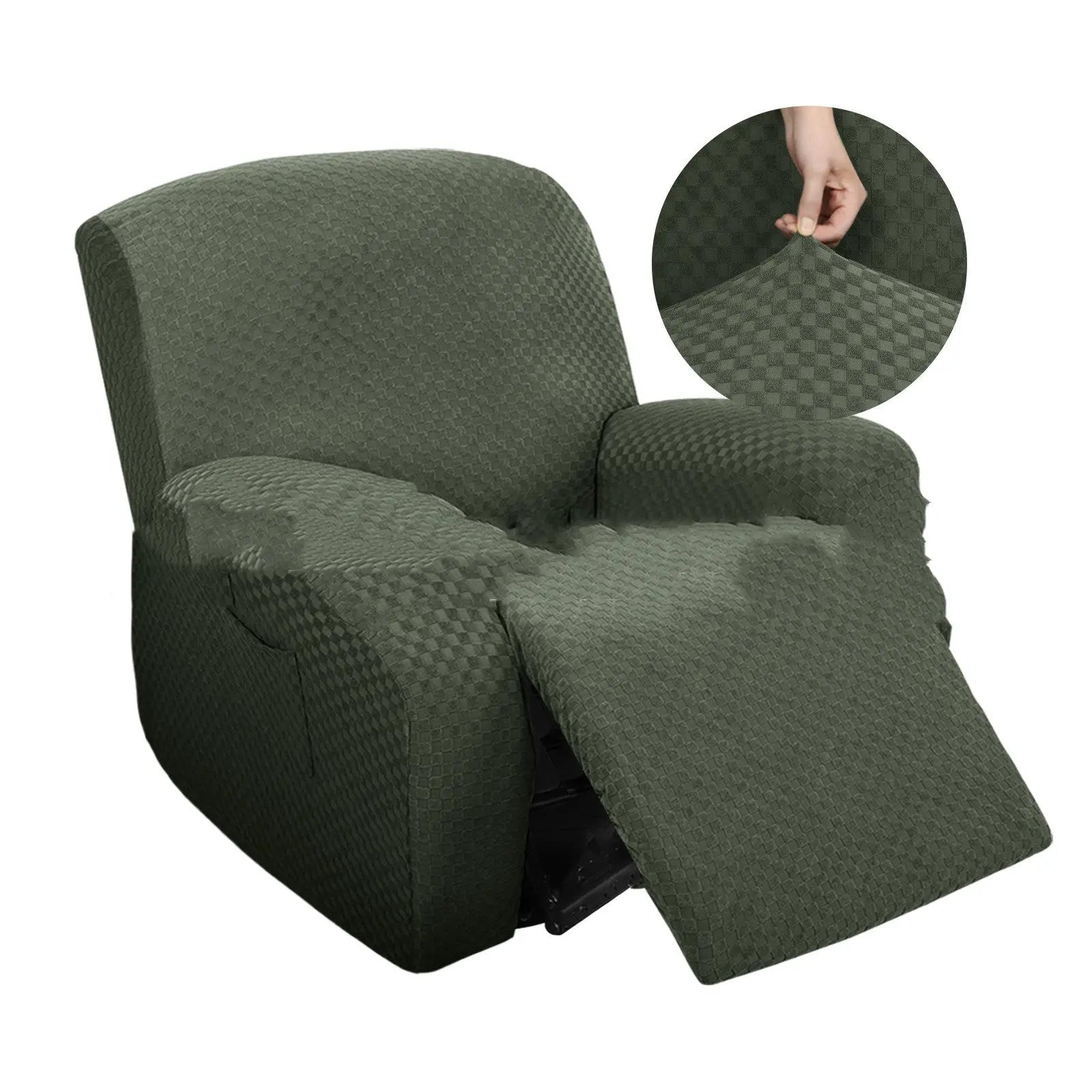 Housse Fauteuil Relax Moderne INICIO Army Green-Single Seat