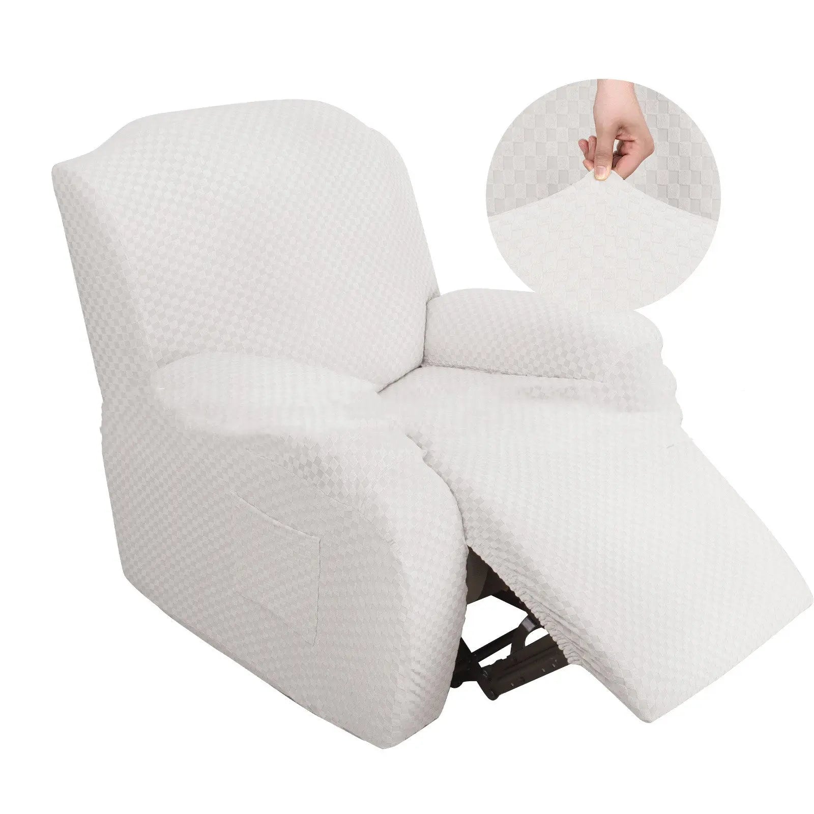 Housse Fauteuil Relax Moderne INICIO White-Single Seat