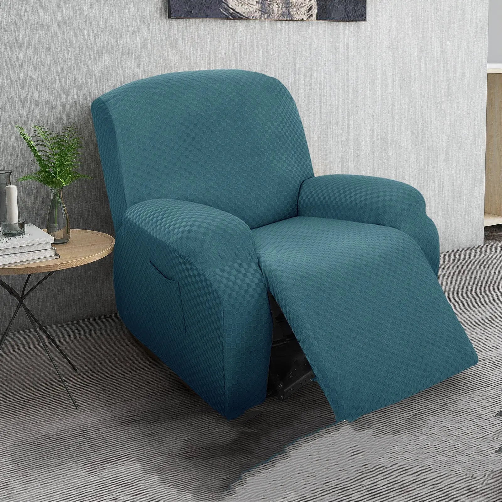 Housse Fauteuil Relax Moderne INICIO Peacock Blue-Single Seat