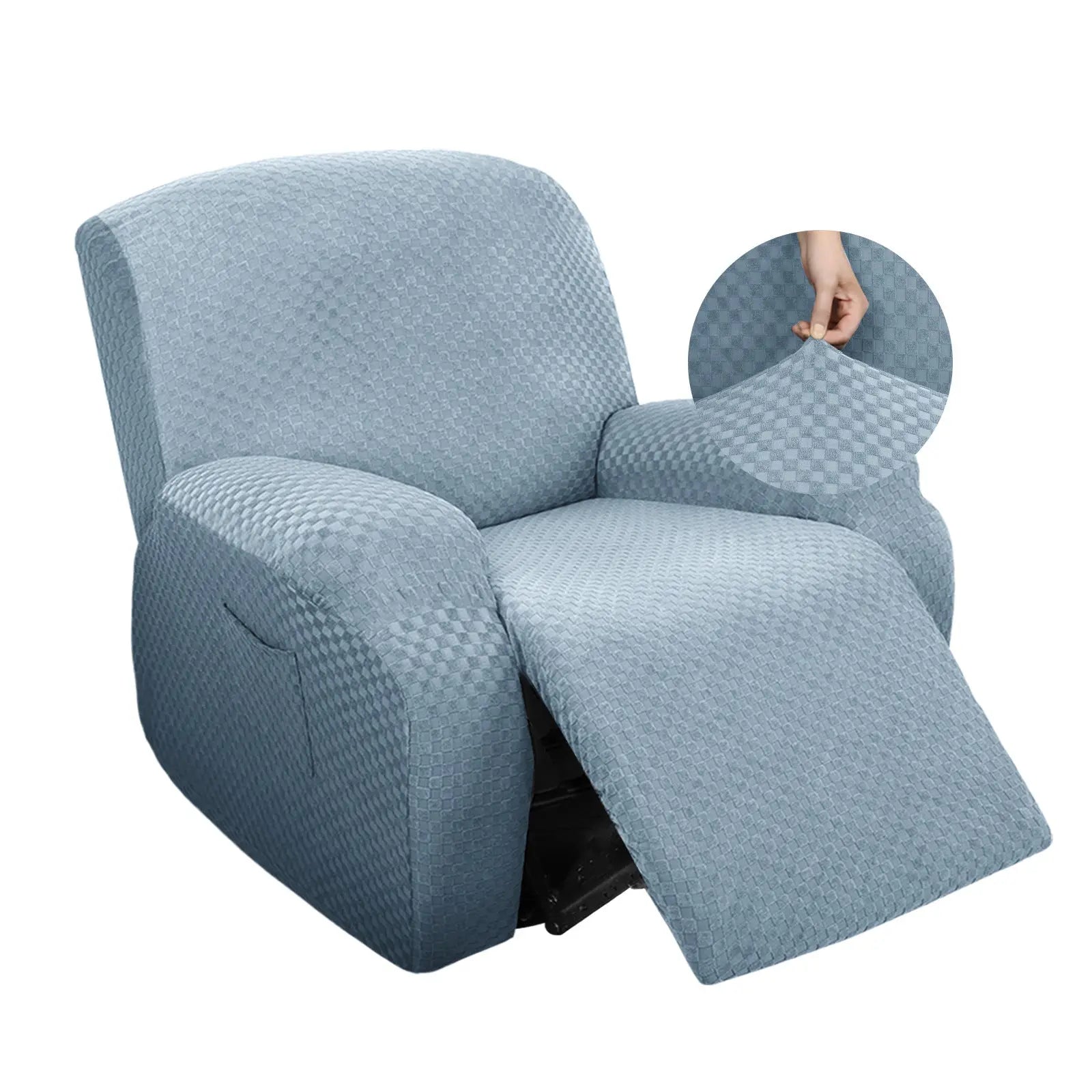 Housse Fauteuil Relax Moderne INICIO Light Blue-Single Seat