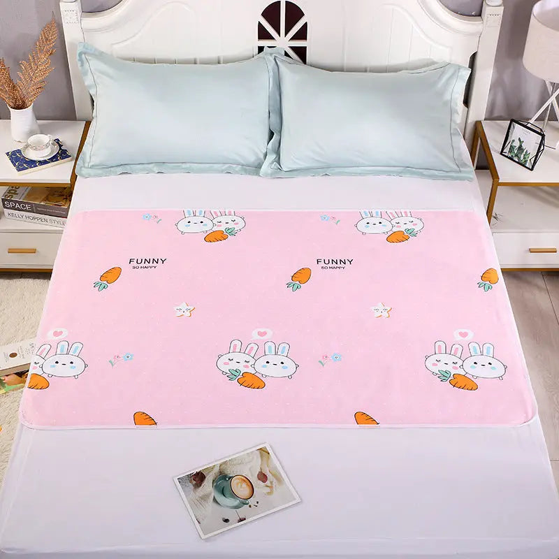 Housse Matelas Coton Écologique KIDOVO Pink white rabbit-200X220