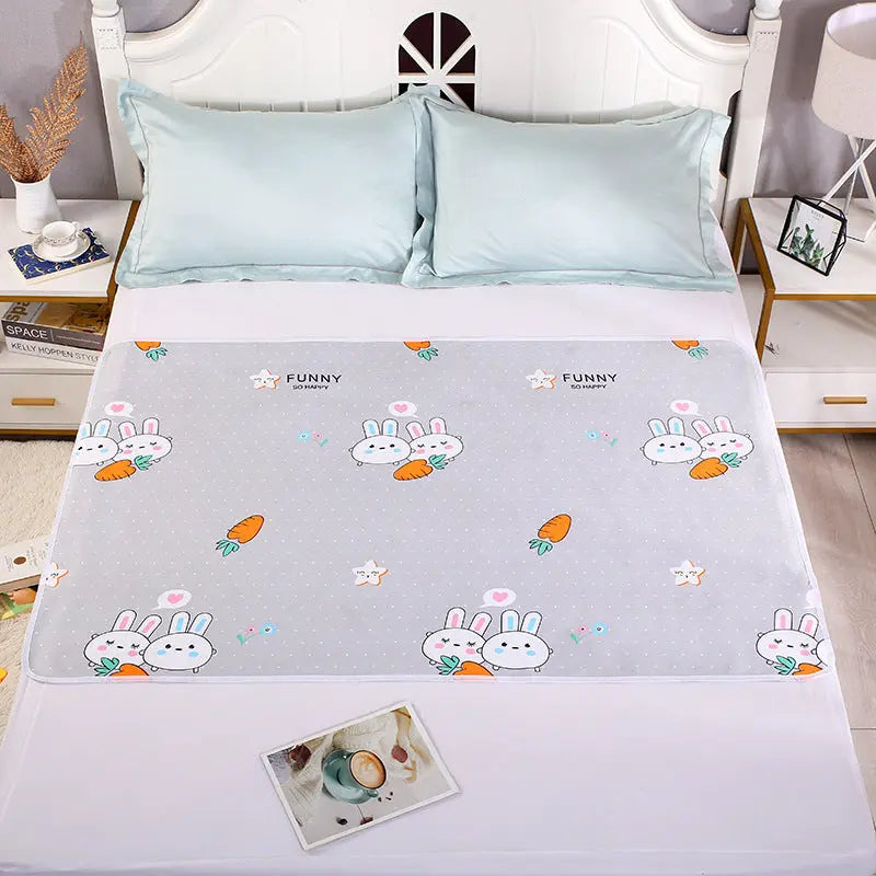 Housse Matelas Coton Écologique KIDOVO Gray white rabbit-150X200