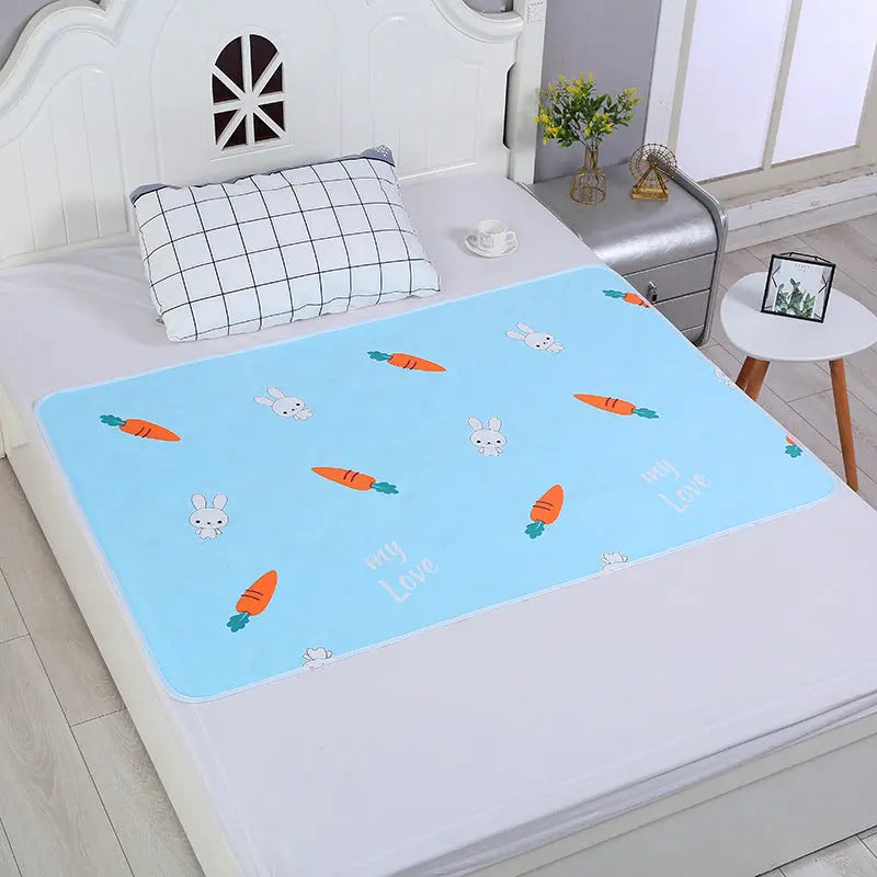 Housse Matelas Coton Écologique KIDOVO Blue white rabbit-200X220