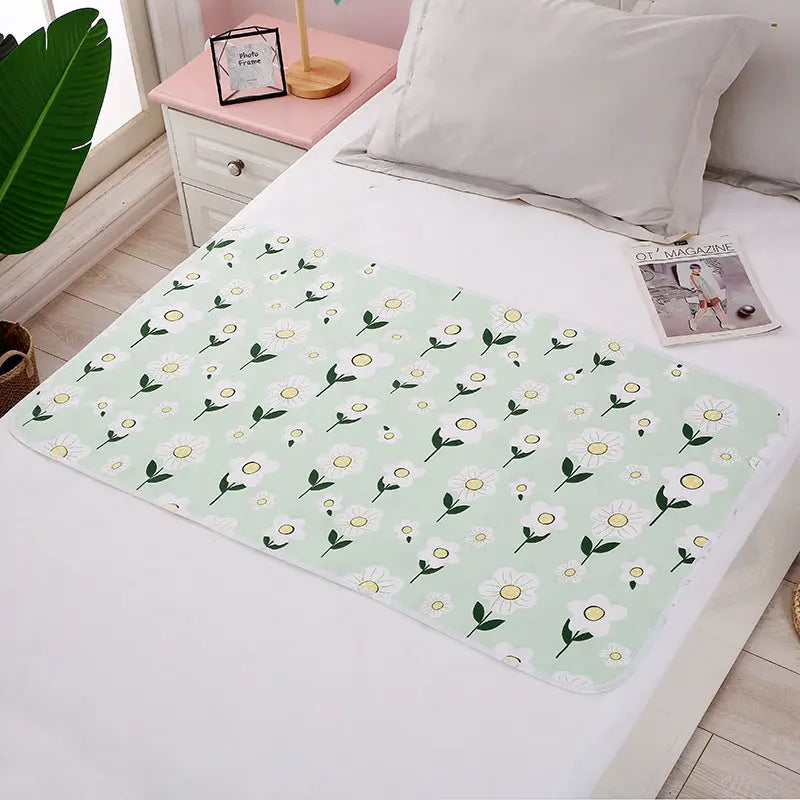 Housse Matelas Coton Écologique KIDOVO Sun flower green-70X90