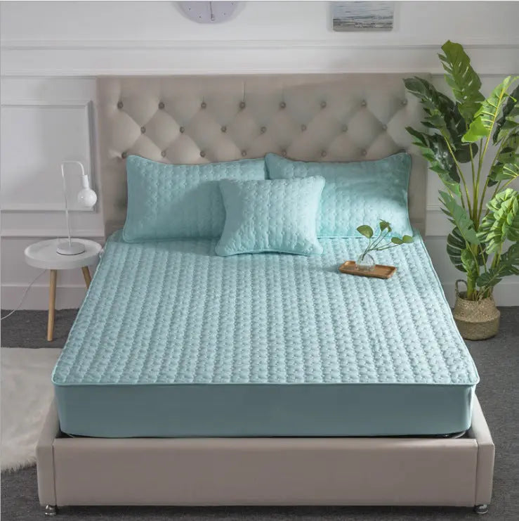 Housse Matelas Coton Moderne QUILOVA cyan-200x220cm