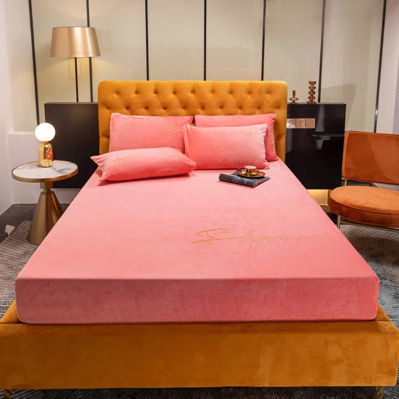 Housse Matelas Velours Moderne VELAVIA Pink-120x200cm