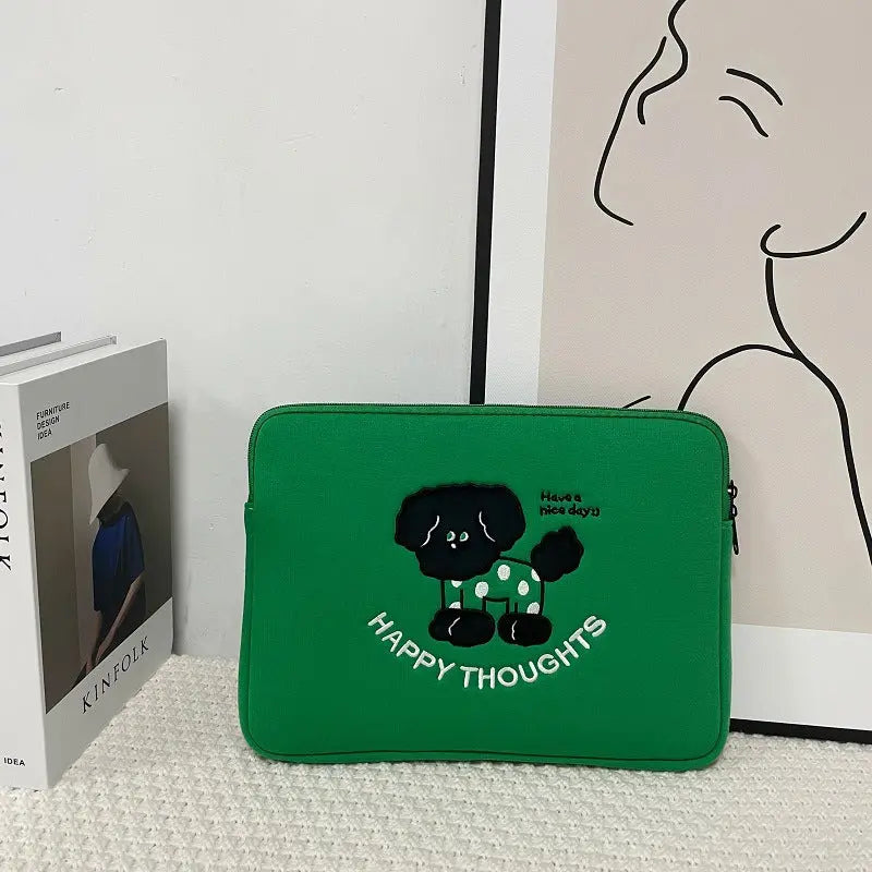 Housse Pour Ordinateur Polyester Anti-Choc COZEA Green Dog Liner Bag-14 inch