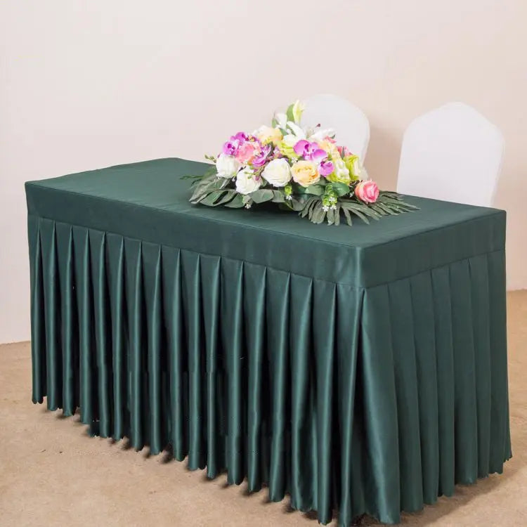 Housse Pour Table Moderne Satinée SERENA Dark green satin-180x45x75cm