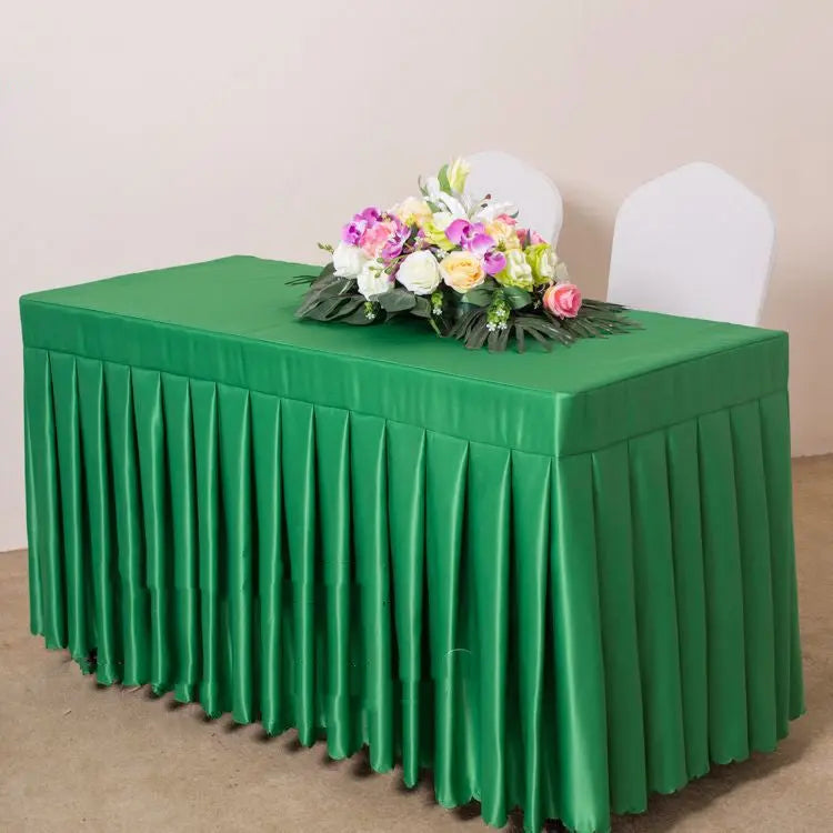Housse Pour Table Moderne Satinée SERENA Green satin-140x40x75cm
