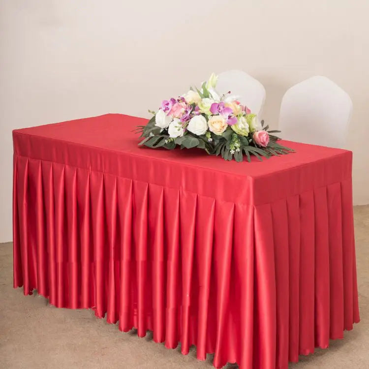 Housse Pour Table Moderne Satinée SERENA Bright red satin-140x40x75cm