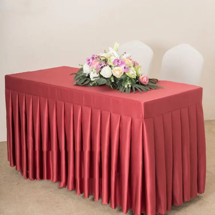 Housse Pour Table Moderne Satinée SERENA Wine red satin-120x40x75cm