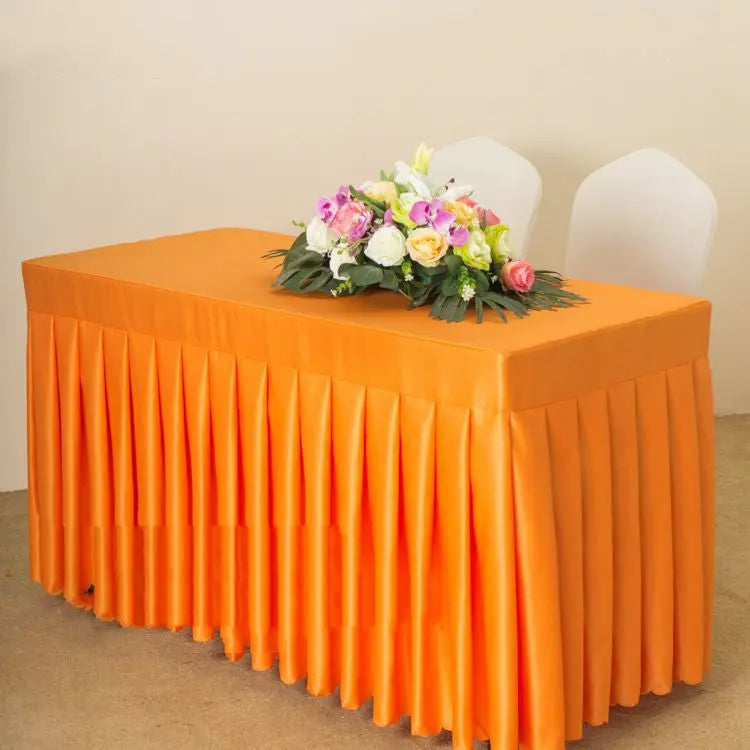 Housse Pour Table Moderne Satinée SERENA Orange satin-180x45x75cm