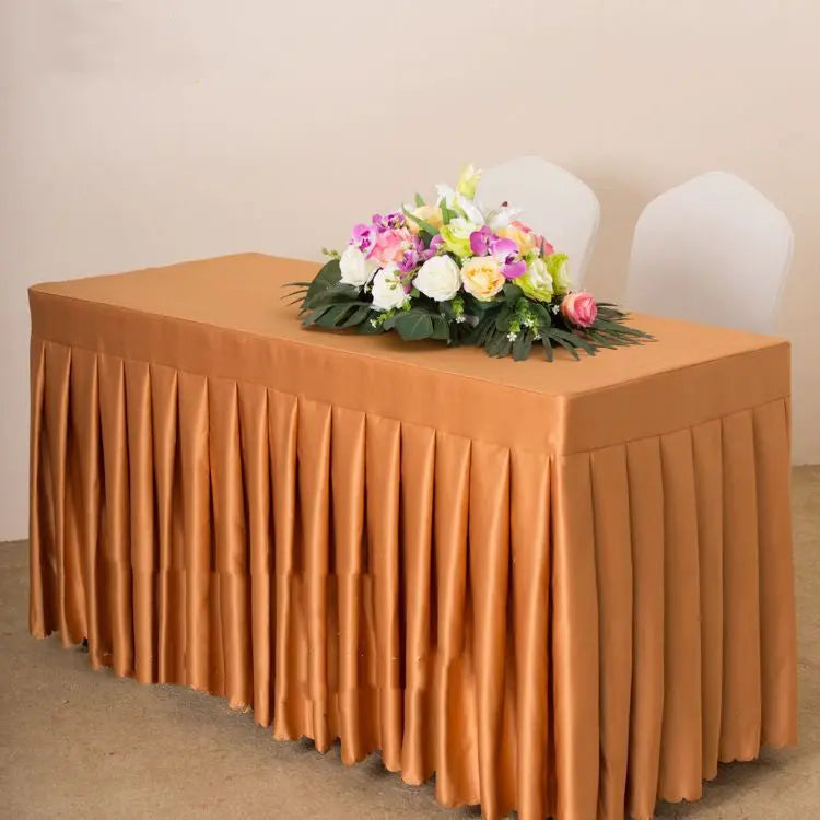 Housse Pour Table Moderne Satinée SERENA Light brown satin-120x60x75cm