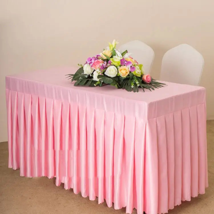 Housse Pour Table Moderne Satinée SERENA Pink satin-140x60x75cm