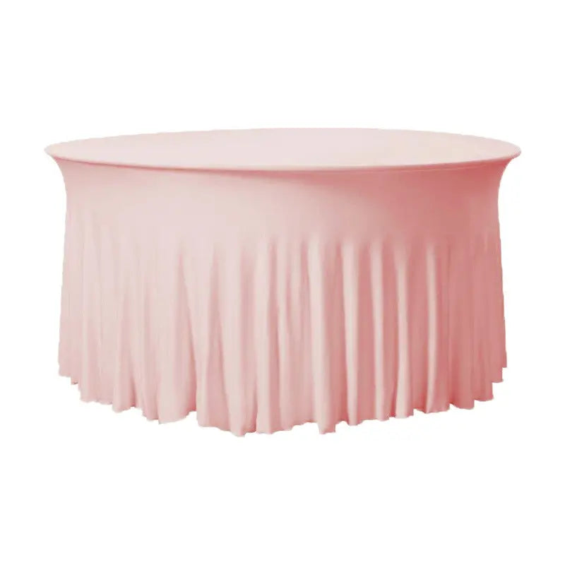 Housse Pour Table Ronde Élastique TWILIO Pink-120x75CM