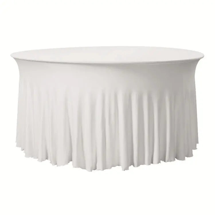 Housse Pour Table Ronde Élastique TWILIO White-150x75CM