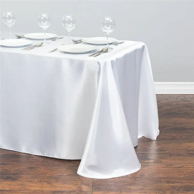 Housse Pour Table Satinée Événementielle SATINA White-145x300cm