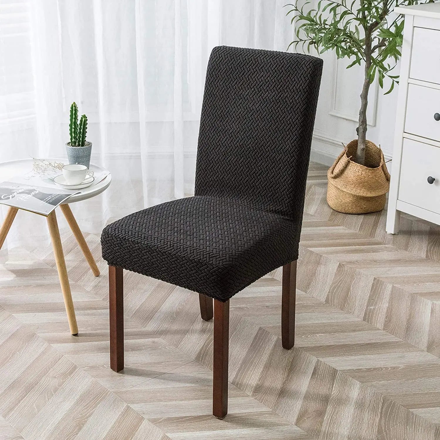 Housse Protection Chaise Jacquard LUMINA Black-M