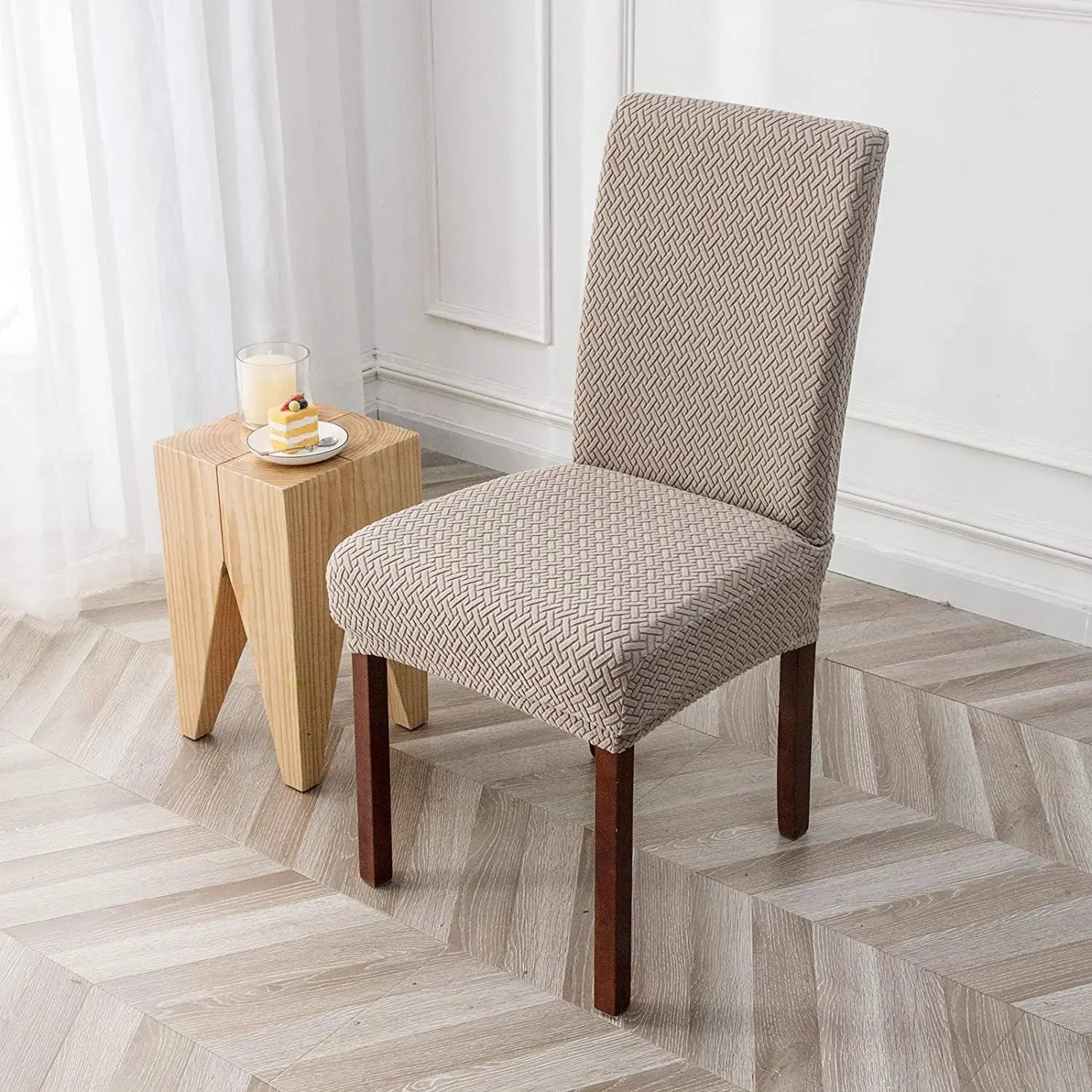 Housse Protection Chaise Jacquard LUMINA Sand Color-M