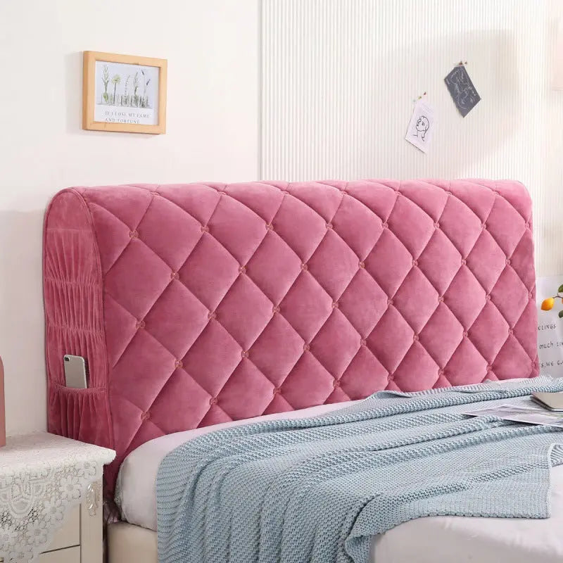 Housse Tête de Lit Velours Élégance VELANO Bean paste-1.5m