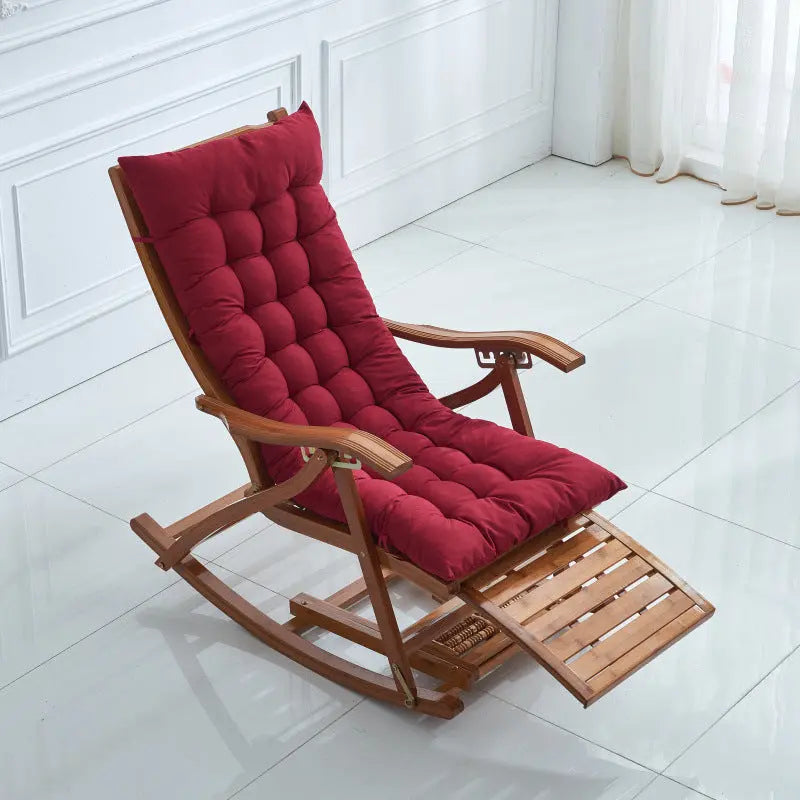 Housse Transat Polyester Universelle REVINA Wine Red 125X48X8-Thickened Cotton Cushion