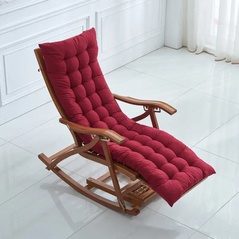 Housse Transat Polyester Universelle REVINA Wine Red 155X48X8-Thickened Cotton Cushion