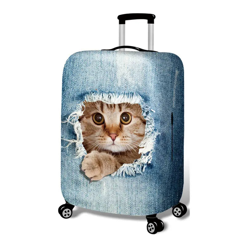 Housse Valise Cartoon Polyester CUBRIA Broken cat-XL