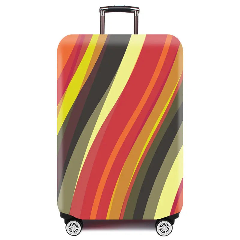 Housse Valise Élastique Résistante ASLAN Black And Red Stripes-M