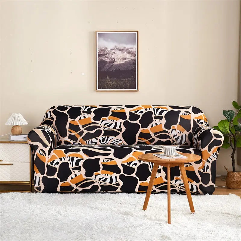 Housse de Canapé Imprimée ELASTIK Tunnel-For Four Person Sofa