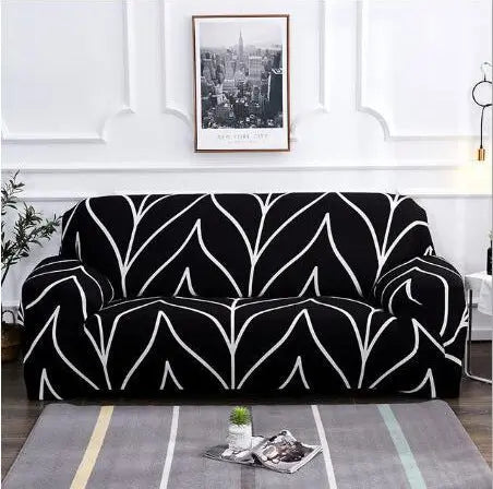 Housse de Canapé Élastique ZELDO Black Style-235to300 Four People