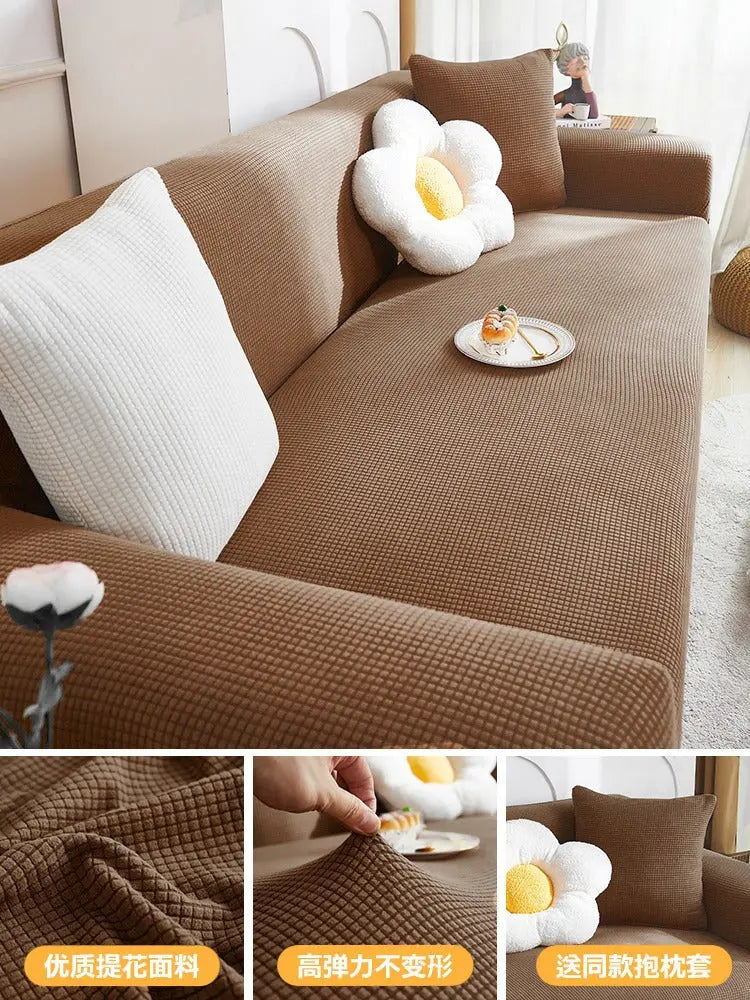Housse de Canapé Extensible CraftedEN Coffee Color-L Three