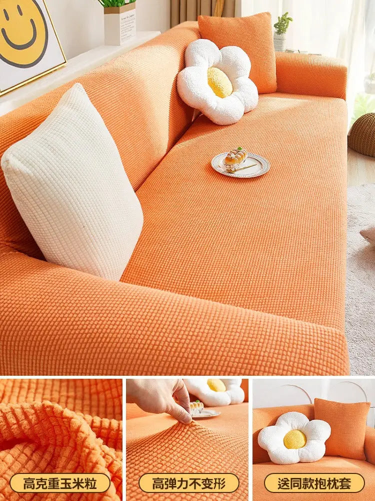 Housse de Canapé Extensible CraftedEN Orange-XL 4 Person