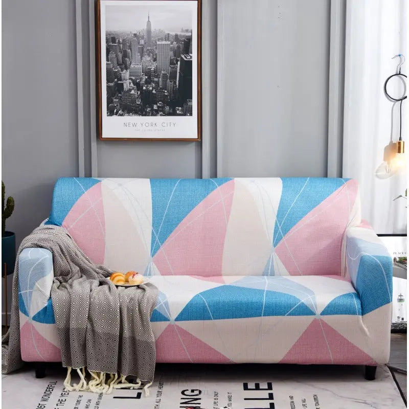 Housse de Canapé Extensible LORNA Color check powder-90 to 140cm