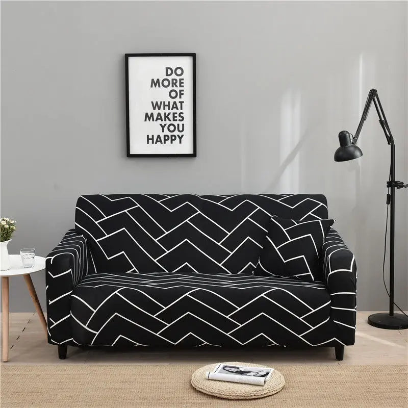 Housse de Canapé Géométrique ZELMA Black Z-235x300cm four people