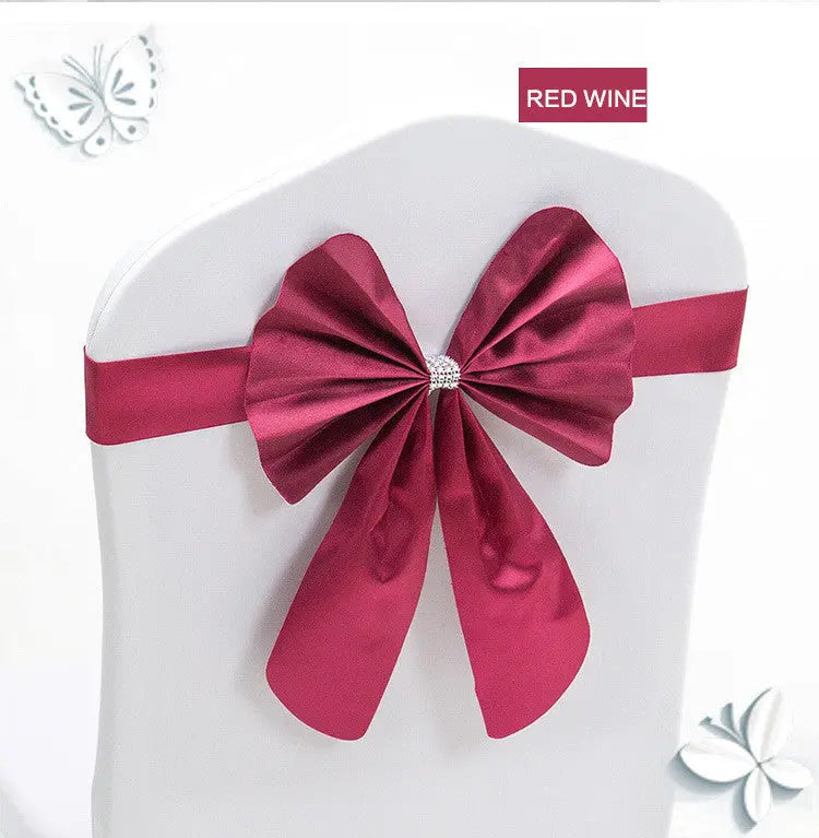 Housse de Chaise Mariage Élégante FLORINA Wine Red