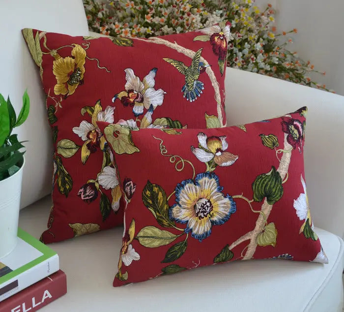 Housse de Coussin Brodée JACQAR Red-45X45CM