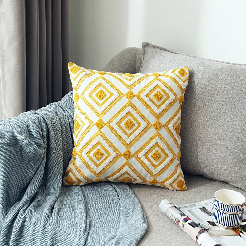 Housse de Coussin Géométrique SCANDA 黄色