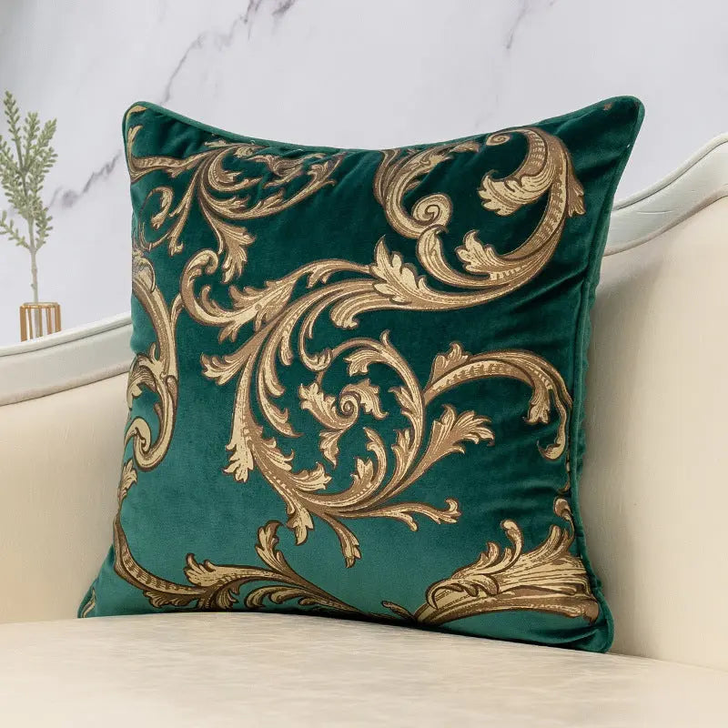 Housse de Coussin Imprimé FENGWU Phoenix Dance Dark Green-50X50cm pillow case