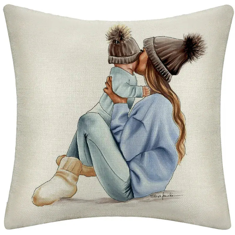 Housse de Coussin Lin Cartoon LINMO 2 style-45x45cm