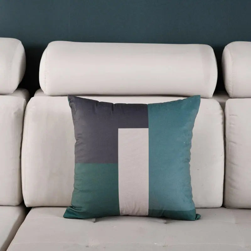Housse de Coussin Luxe Design NORDIC Stitching green-45X45cm single pillowcase wit