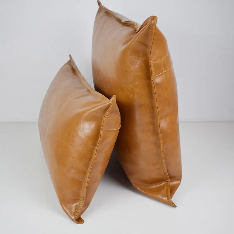 Housse de Coussin Luxe PU ENIRO Coffee-45x45cm