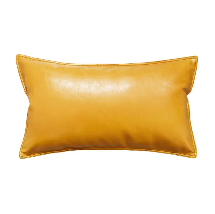 Housse de Coussin Luxe PU ENIRO Yellow-45x45cm