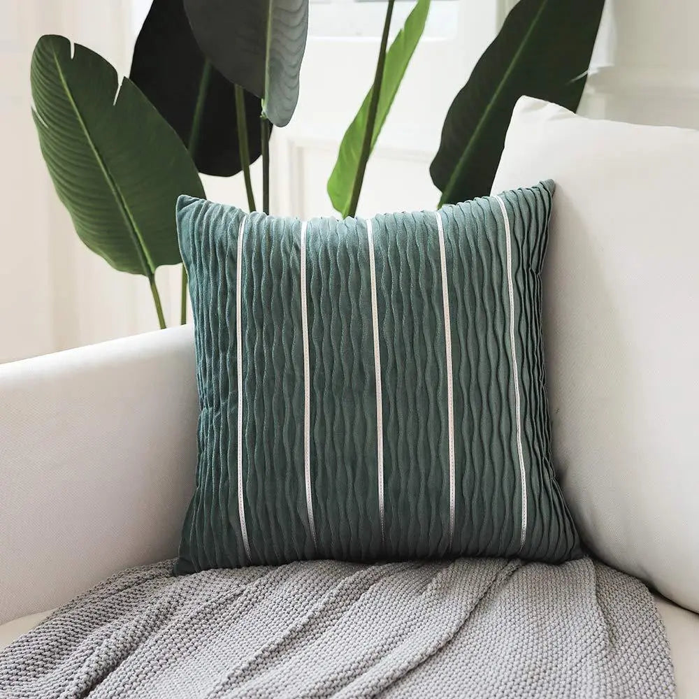 Housse de Coussin Luxe Velours STRIPE Blue
