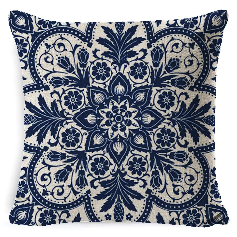 Housse de Coussin Mandala Rétro BOHO Style 9-45x45 Pillowcase Pillow Core